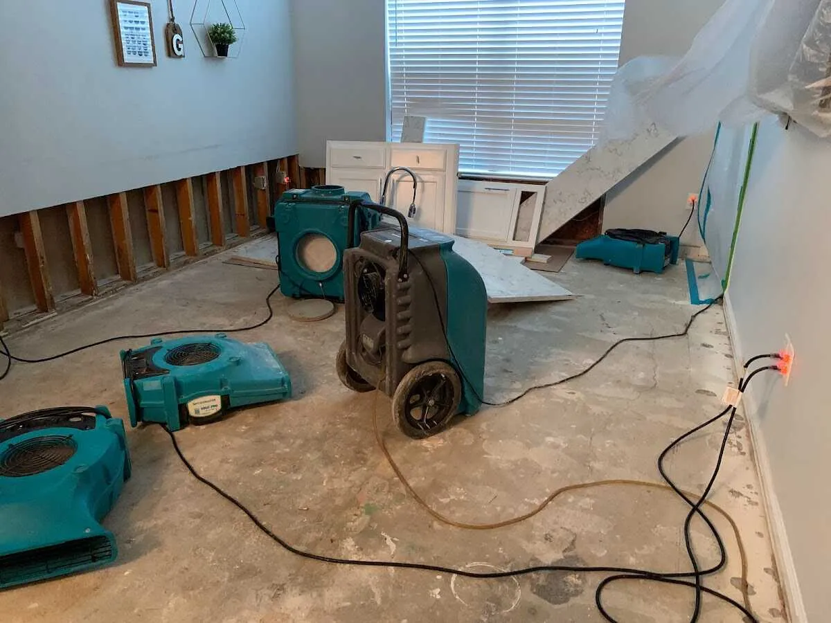 Dehumidifier in flood-cut room for Water Damage Restoration in Kissimmee